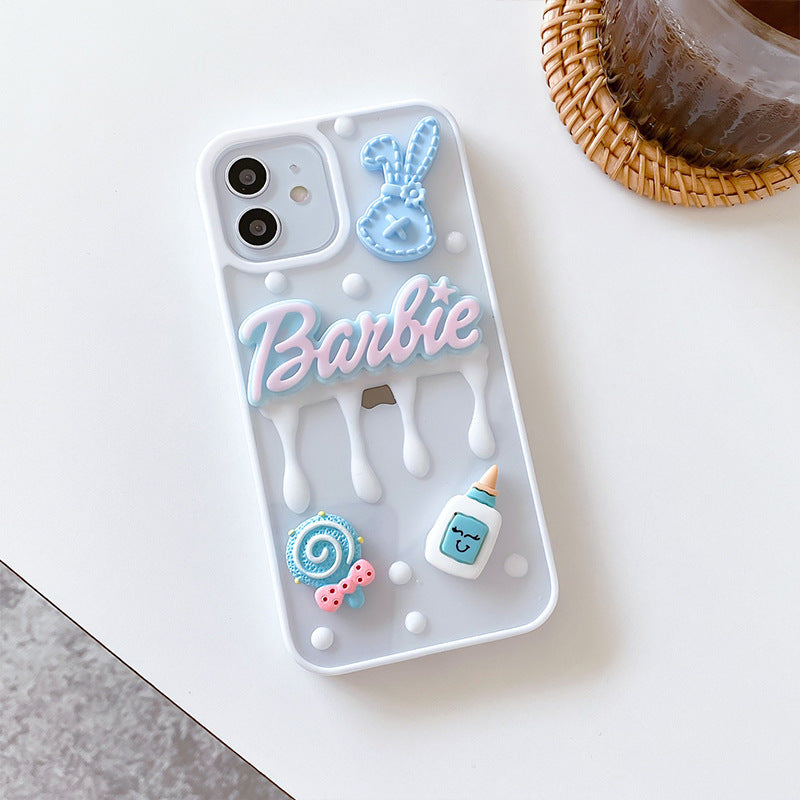 Cute 3D Barbie Name Phone Case & Cover