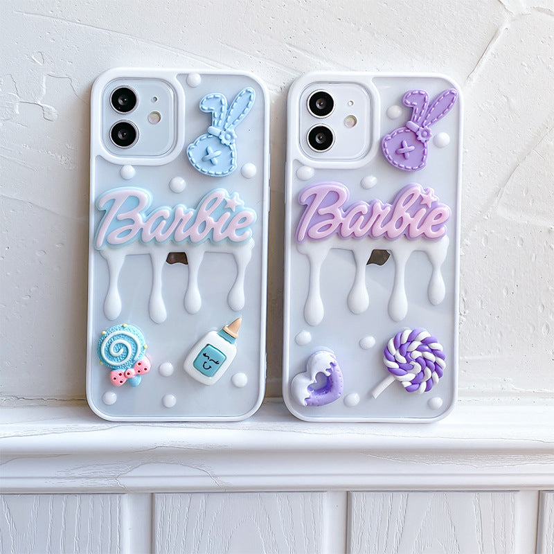 Cute 3D Barbie Name Phone Case & Cover