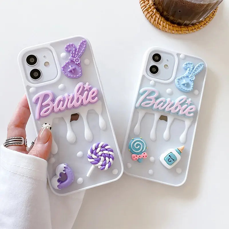 Cute 3D Barbie Name Phone Case & Cover