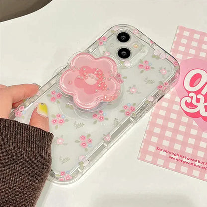 Cute Floral Case with Pop Holder Case