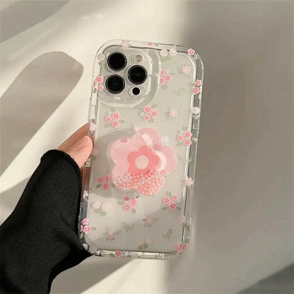 Cute Floral Case with Pop Holder Case