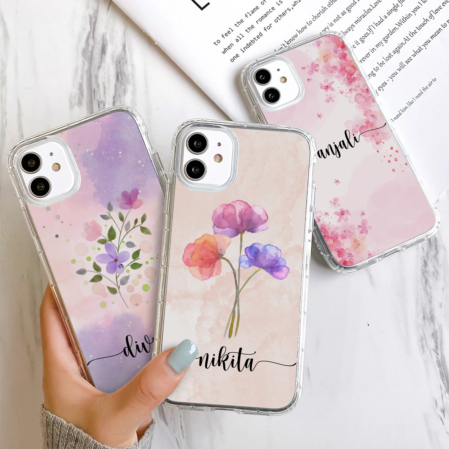 Water Colour Floral Pattern Custom Soft Silicone Phone Cases